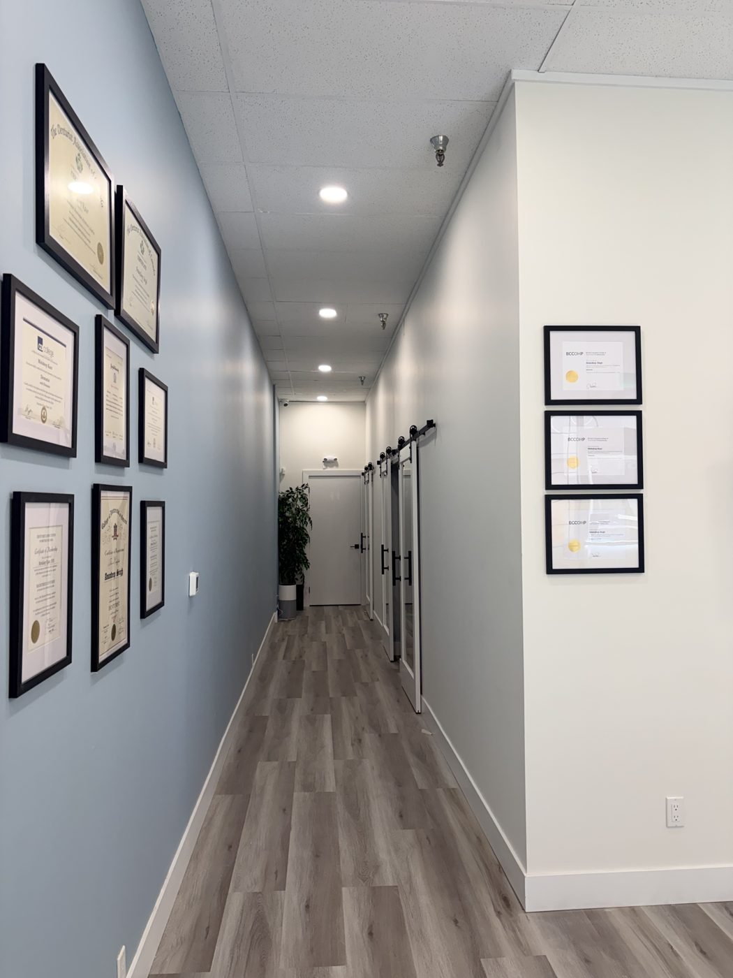 Clinic hallway at NuBite Denture Clinic in Langley