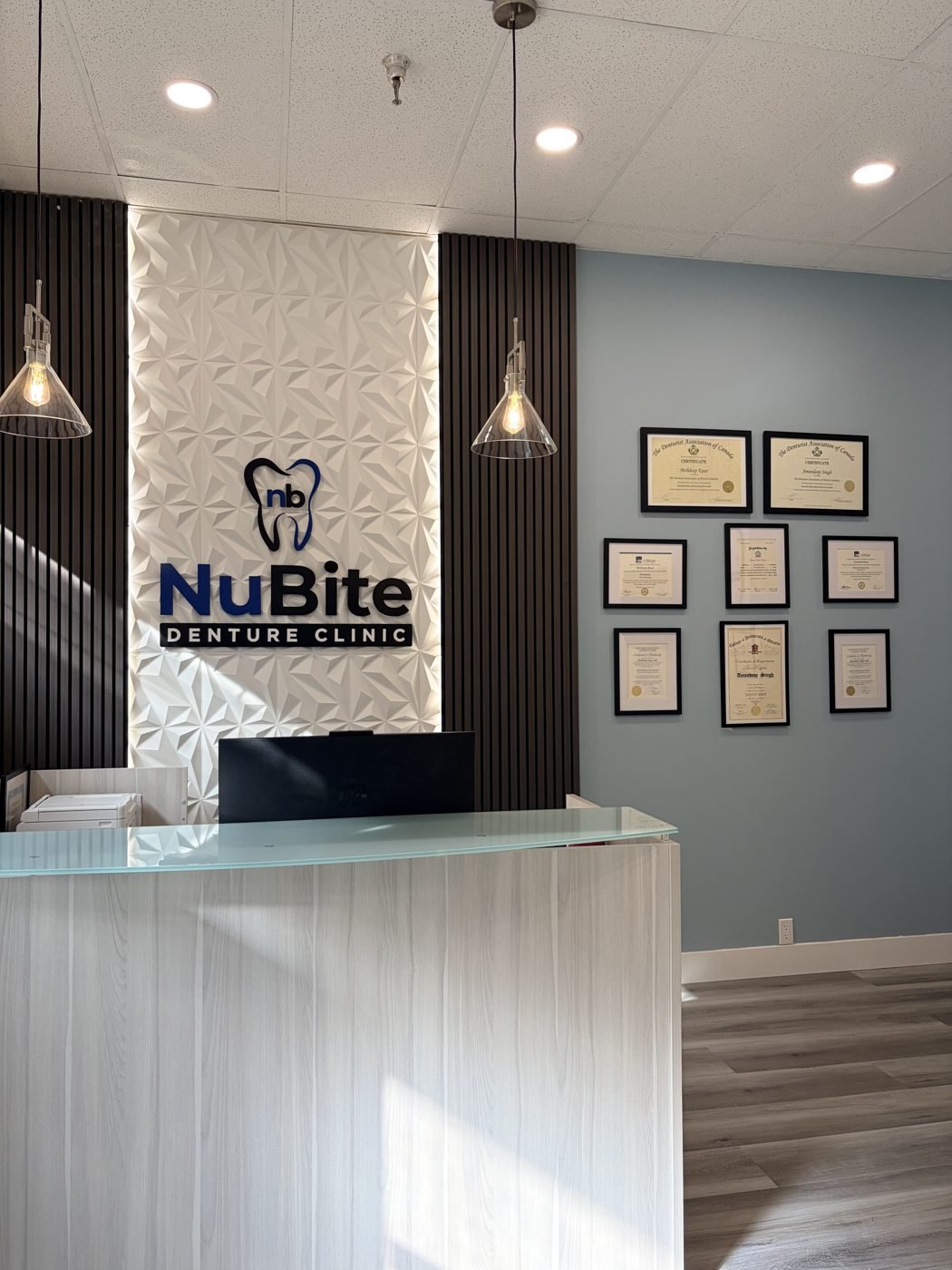 Reception at NuBite Denture Clinic in Langley, BC